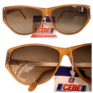 1990’s CEBE France Angular Sunglasses Mod 931, Brown & Black, Unisex andNWT